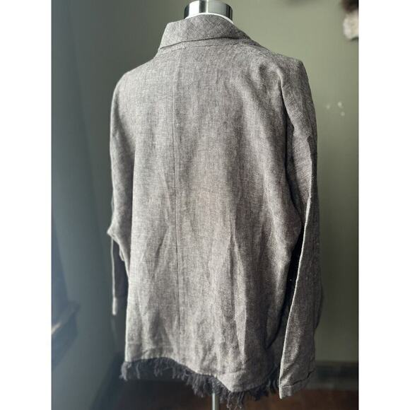 Zara Outerwear 100% Linen Boho Casual Lagenlook Jacket Top Size M - Picture 4 of 9